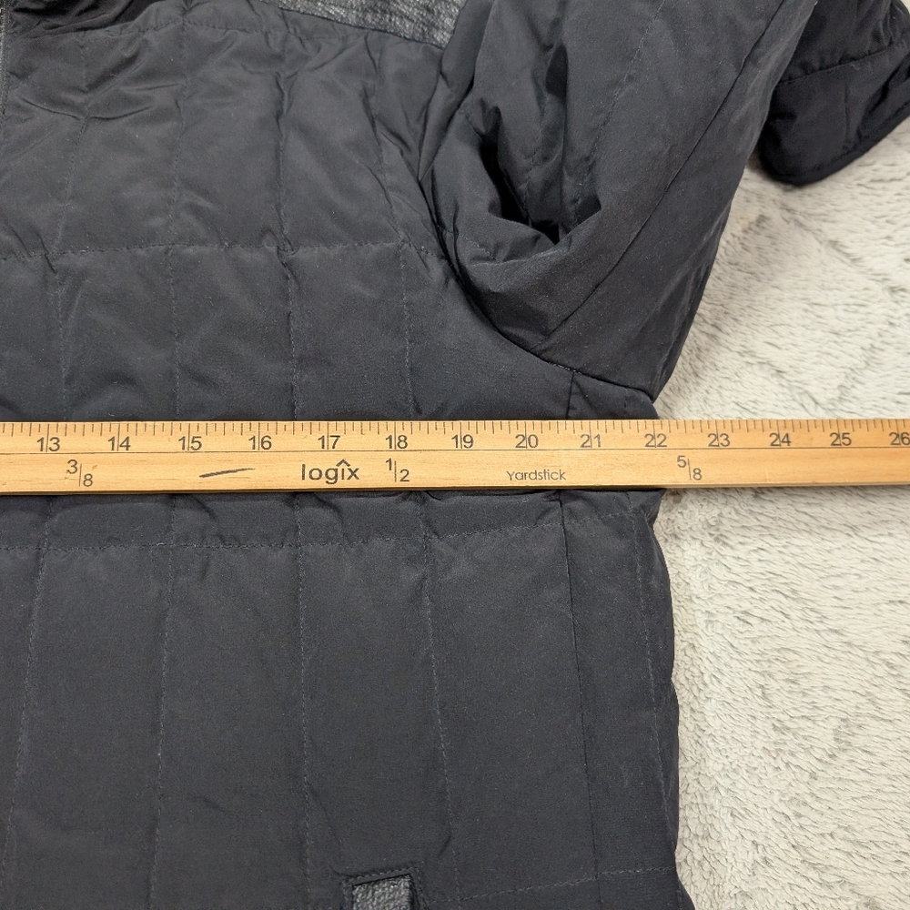 John Varvatos Jacket Mens M Black Quilted Down Puffer Full Zip Hood Moto - Picture 10 of 11